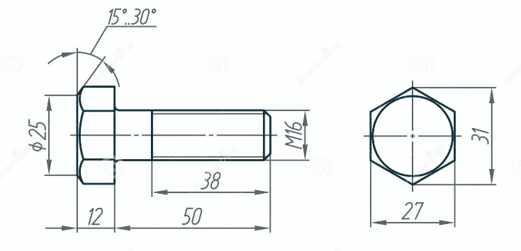BULLONE TESTA ESAGONALE ZINCATO TUTTO FILETTO PCS . 10 PZ